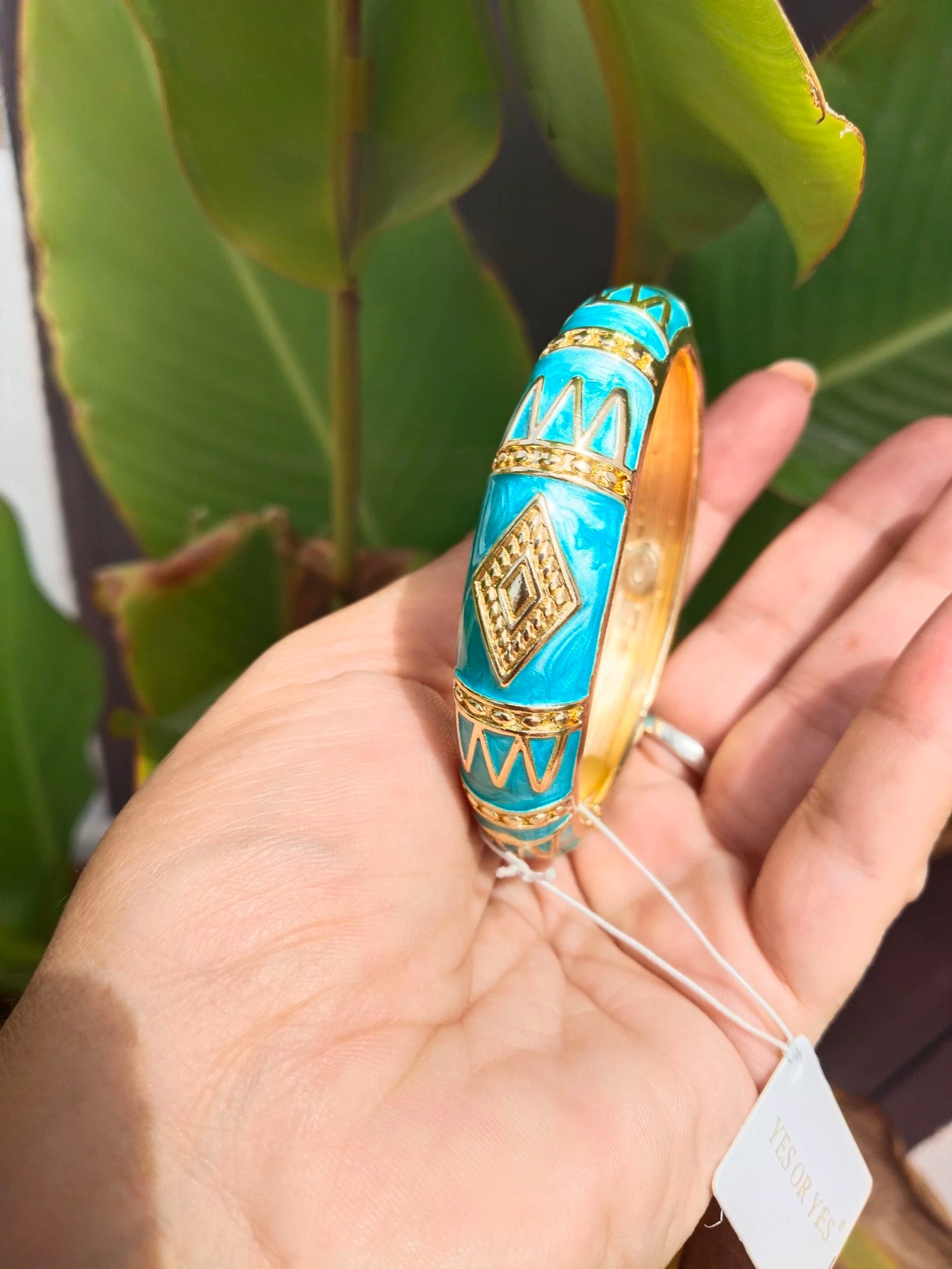 Pulsera turquesa y dorada  – photo 5